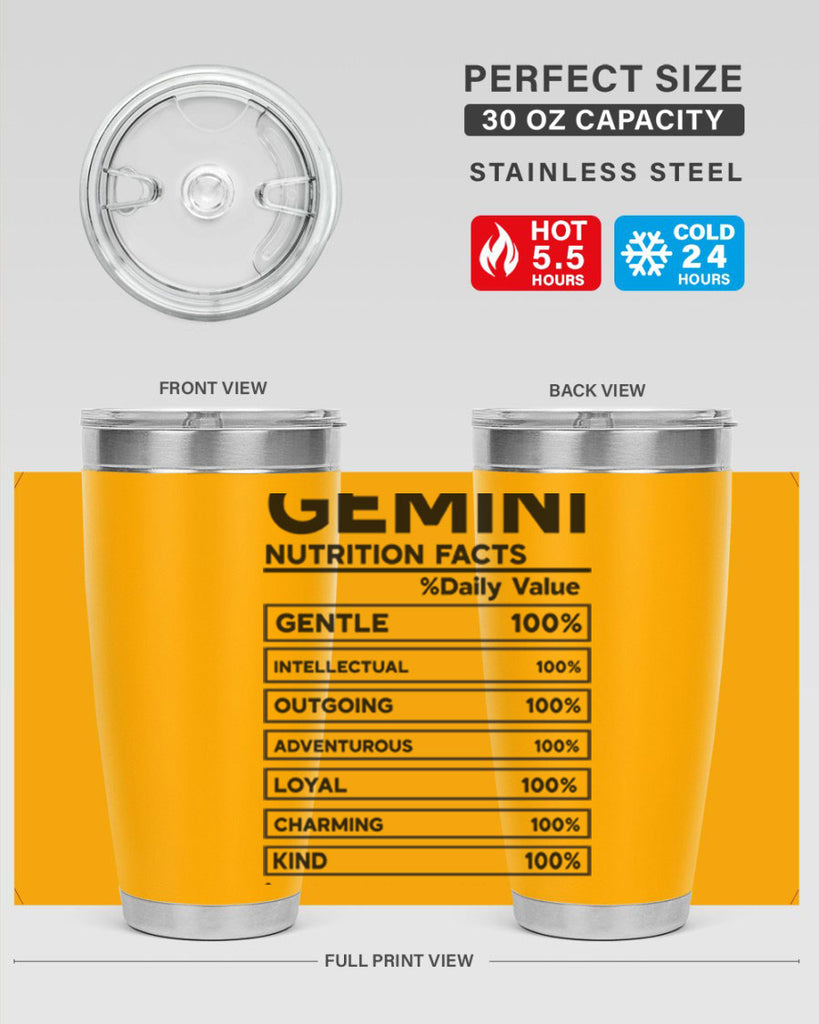 Gemini Nutrition Facts 220#- zodiac- Tumbler