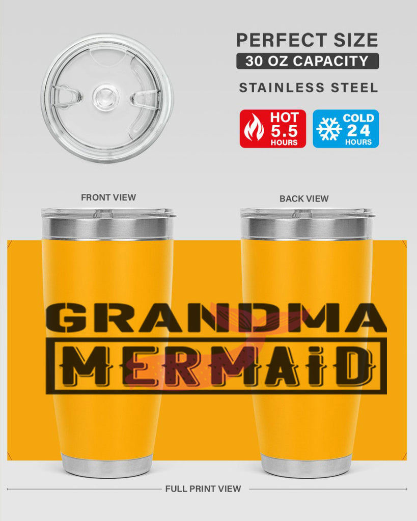 Grandma mermaid 203#- mermaid- Tumbler