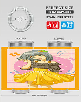 Happy and funny girl with black yellow dress in summer 41#- anime- Tumbler