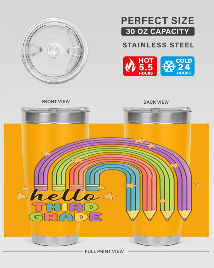 Hello 3rd Grade Pencil Rainbow 11#- 3rd grade- Tumbler