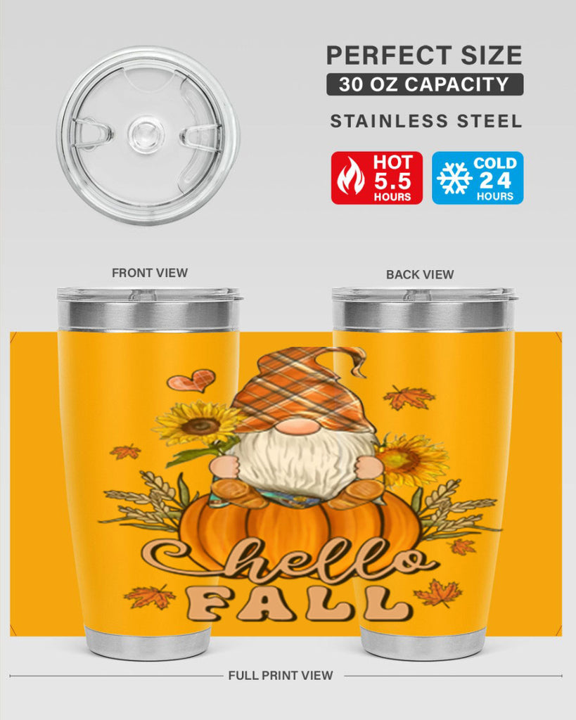 HelloFallAutumnGnome 298#- fall- Tumbler