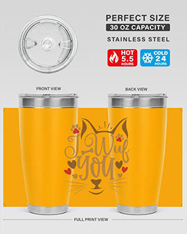 I Wuf You Style 16#- cat- Tumbler