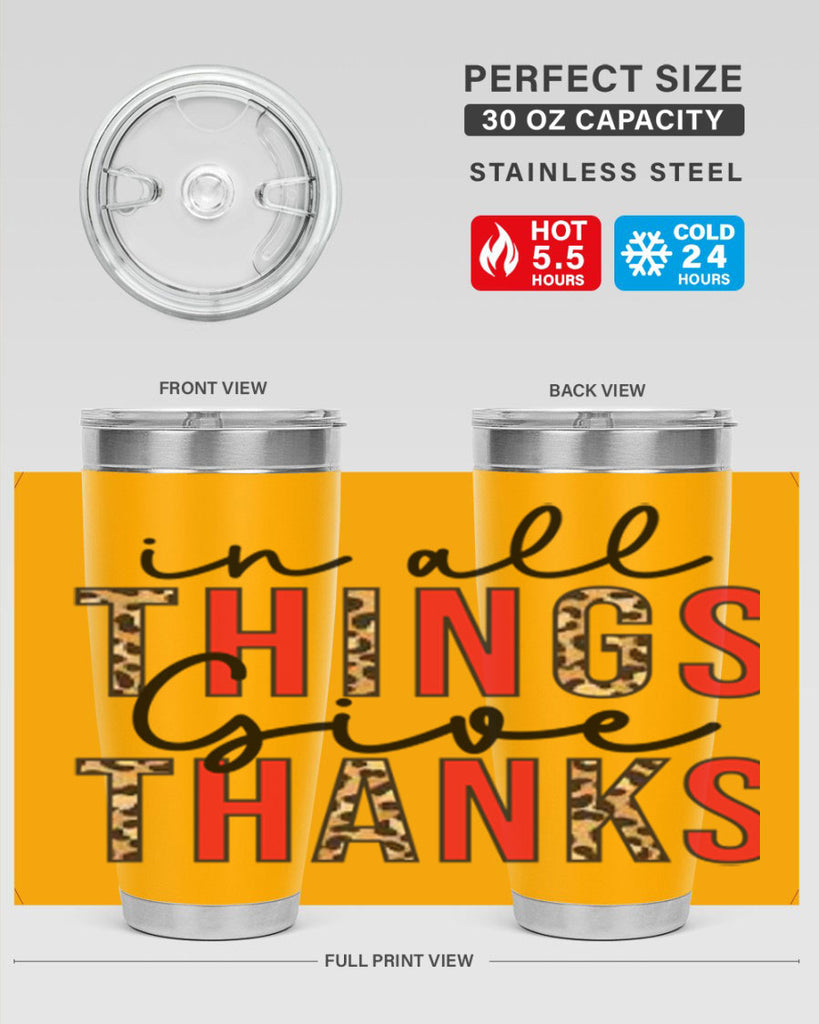 In all things give thanks 352#- fall- Tumbler