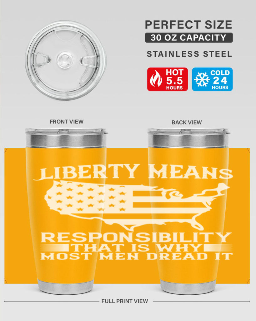 Liberty means responsibility That is why most men dread it Style 130#- Fourt Of July- Tumbler