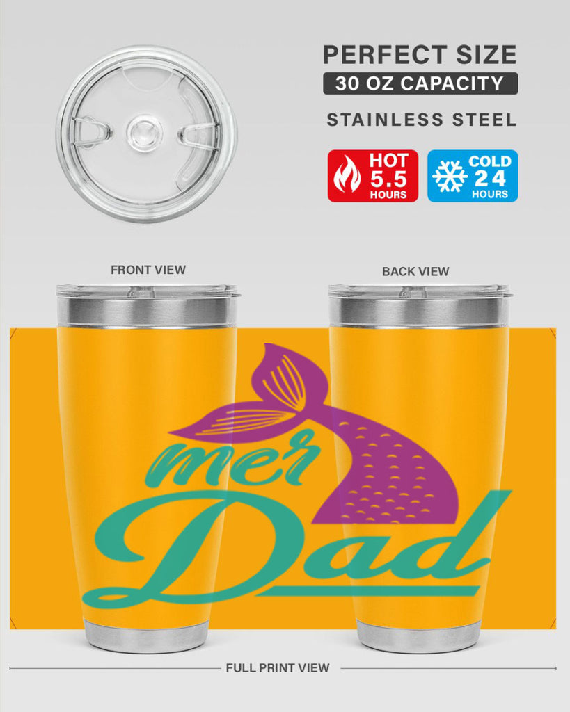 Mer Dad 325#- mermaid- Tumbler