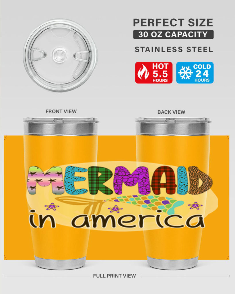 Mermaid In America 419#- mermaid- Tumbler