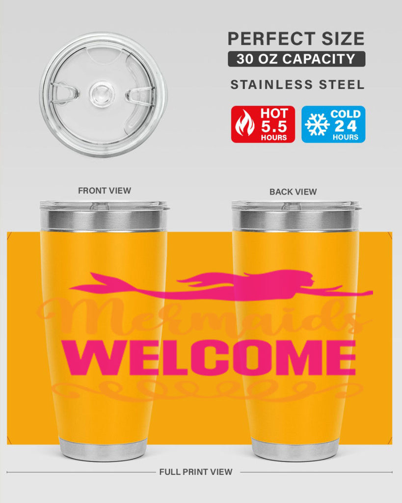 Mermaids Welcome 472#- mermaid- Tumbler