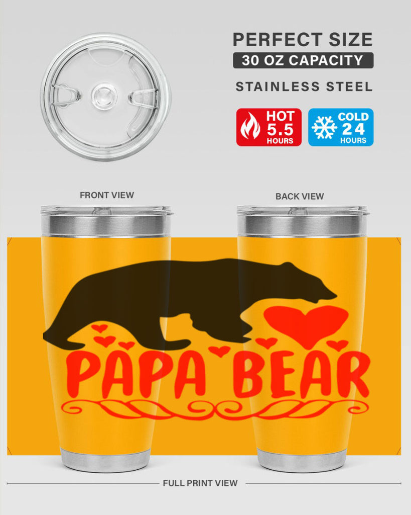 Papa bear 22#- grandpa - papa- Tumbler