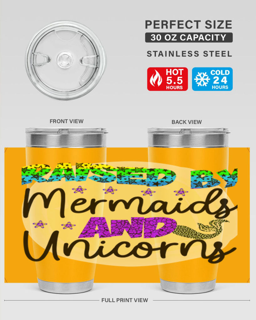 Raised By Mermaids And Unicorns 547#- mermaid- Tumbler