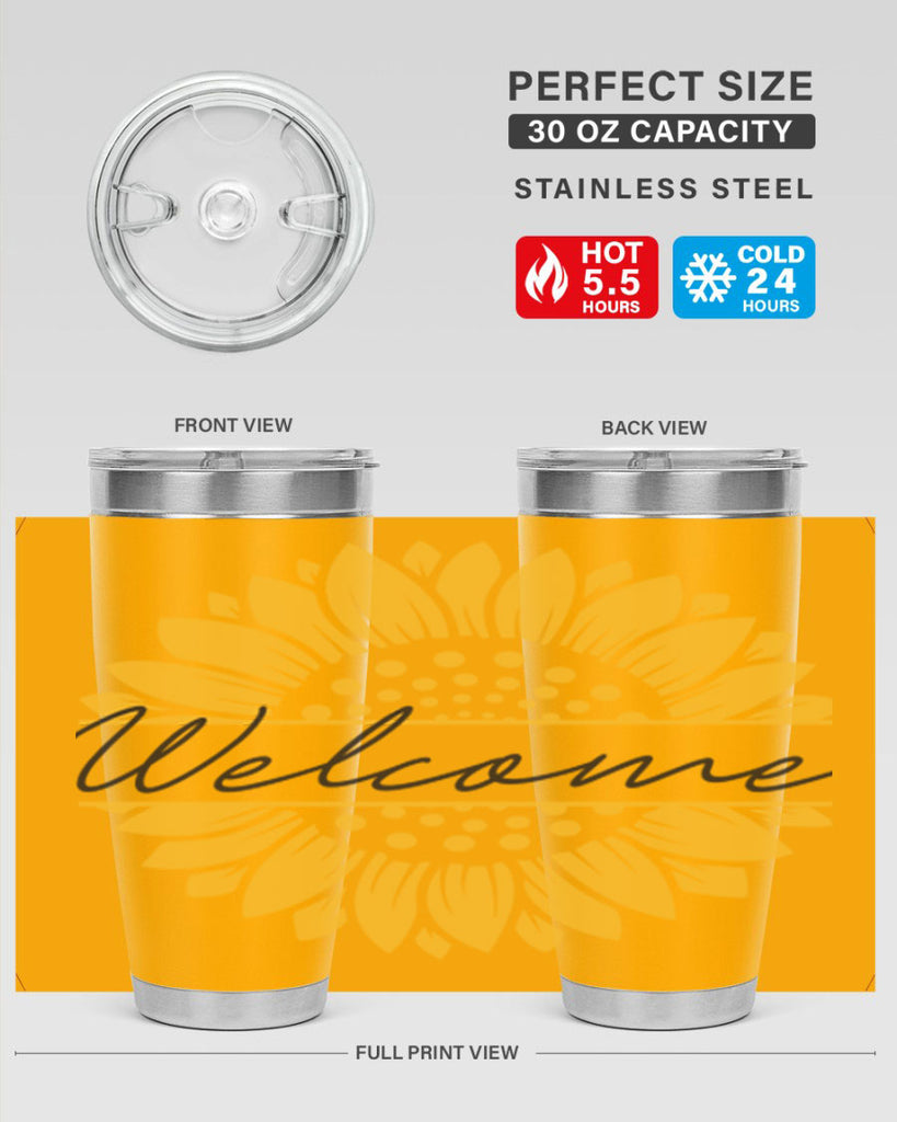 Welcome Sunflower585#- spring- Tumbler