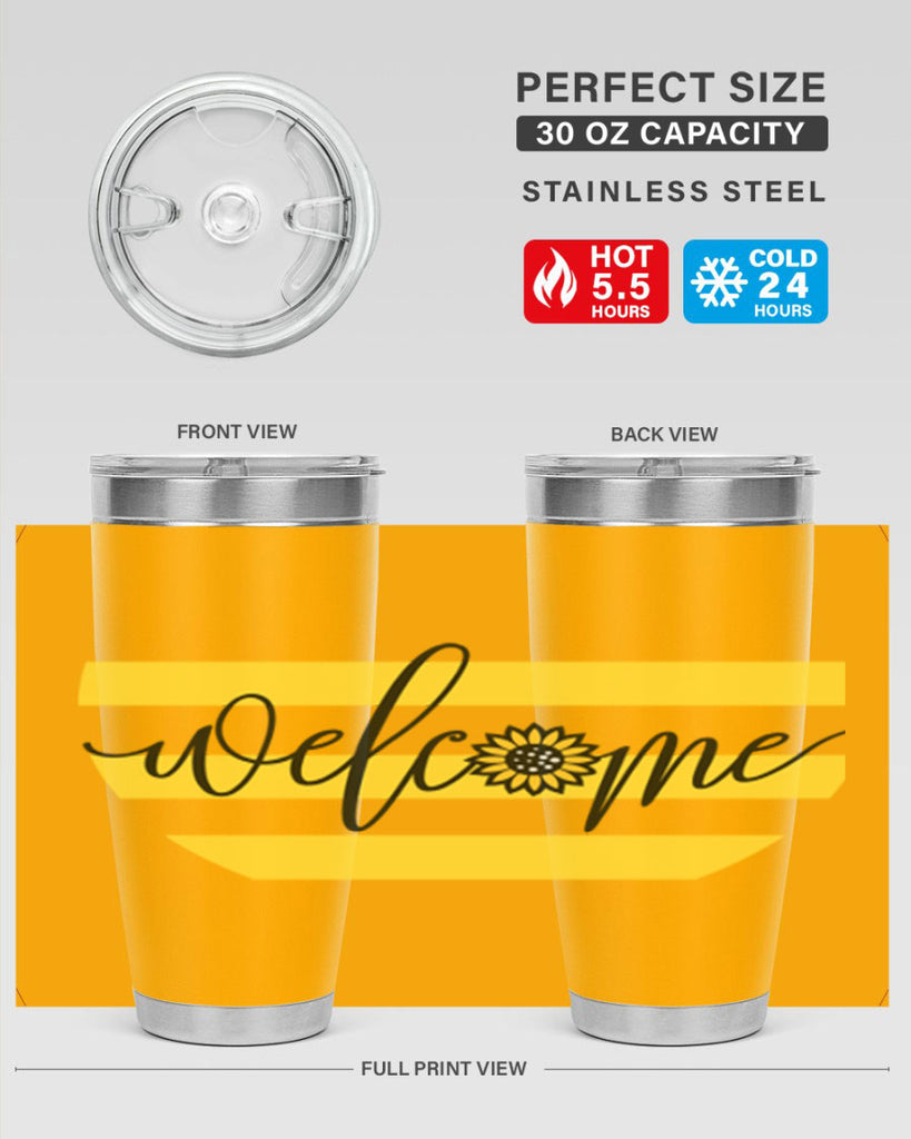 Welcome with sunflower592#- spring- Tumbler