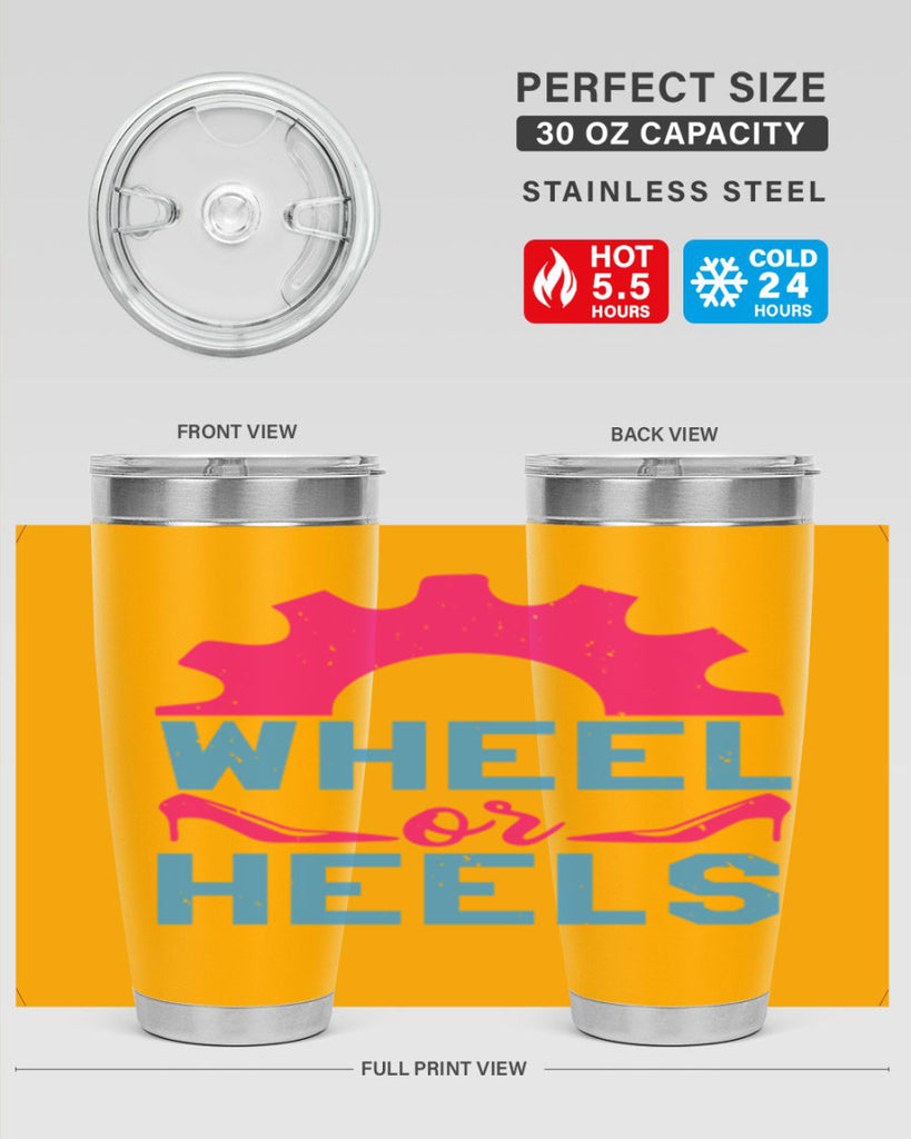 Wheel or Heels Style 8#- baby shower- tumbler