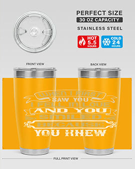 When I first saw you I fell in love and you smiled because you knew Style 12#- pig- Tumbler