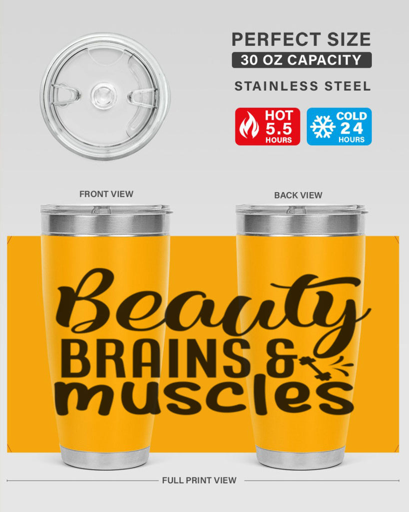 beauty brains muscles 51#- gym- Tumbler