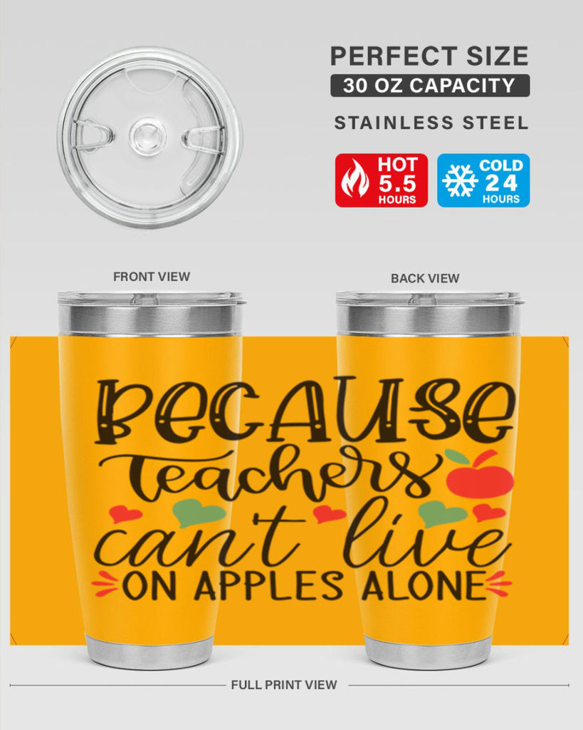 because teachers cant live on apples alone Style 192#- teacher- tumbler