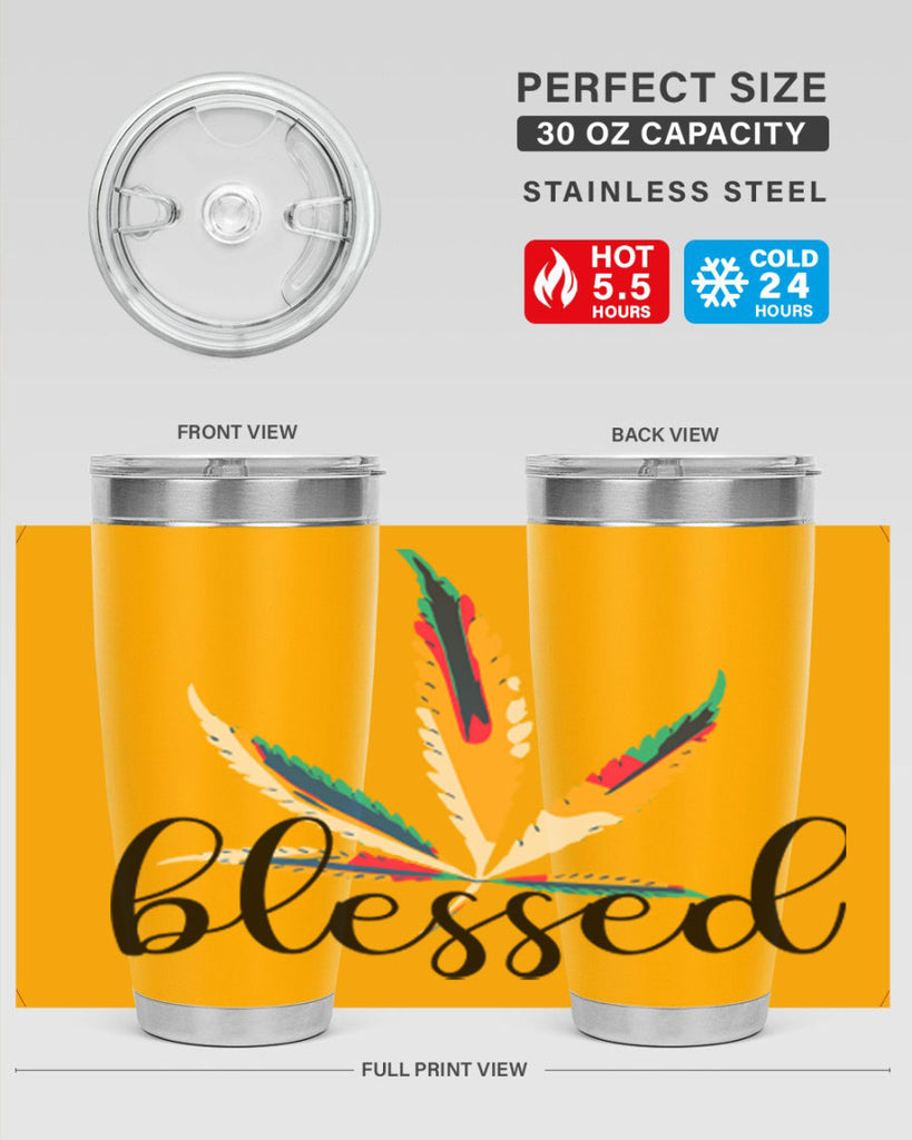 blessed colorful 19#- marijuana- Tumbler