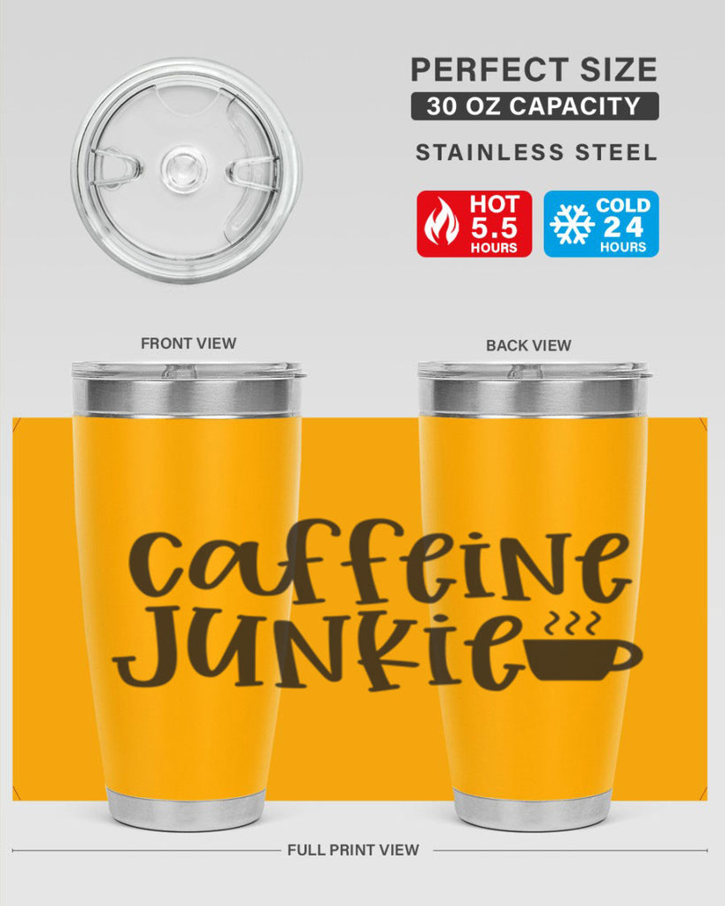 caffeine junkie 412#- mom- Tumbler