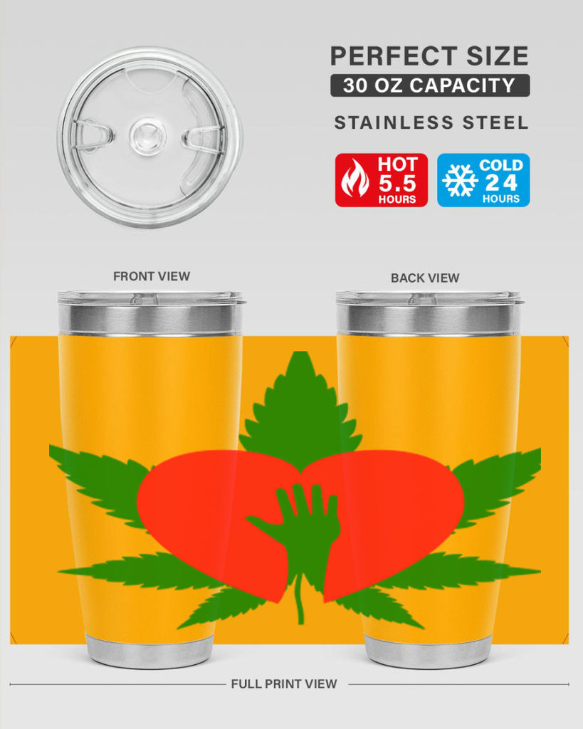 cannabis heart with hand 45#- marijuana- Tumbler