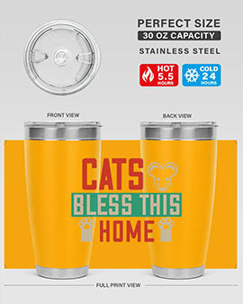 cats bless this home Style 36#- cat- Tumbler