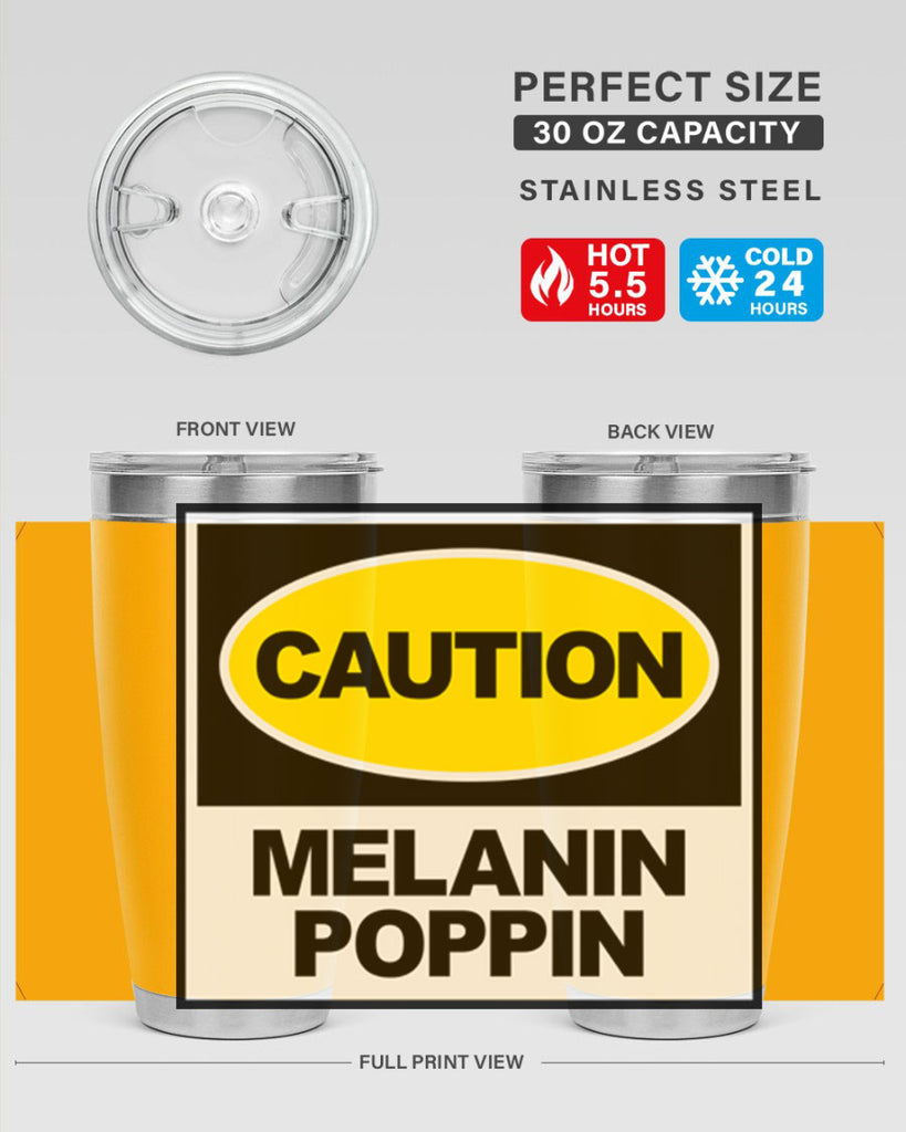 caution melanin poppin 188#- black words phrases- Cotton Tank
