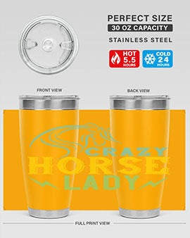 crazy horse lady Style 10#- horse- Tumbler