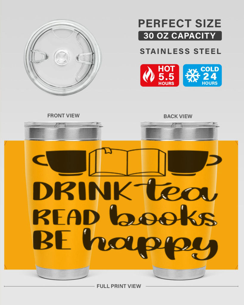 drink tea read books be happy 42#- reading- Tumbler