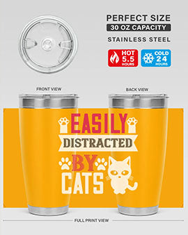 easily distracted by cats Style 47#- cat- Tumbler