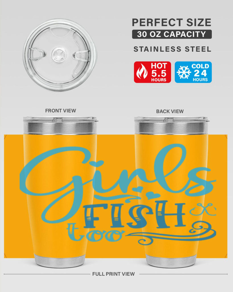 girls fish too 221#- fishing- Tumbler