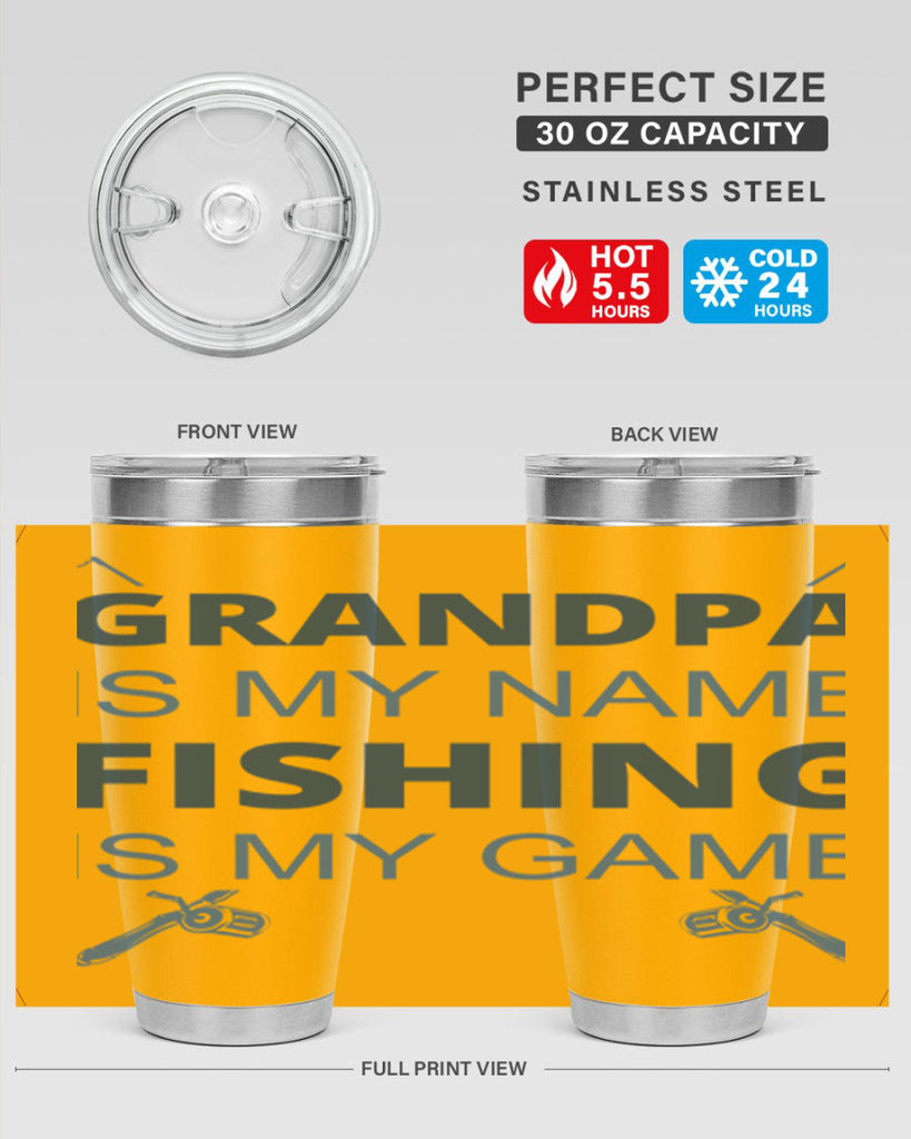 grandpa is my name 124#- fishing- Tumbler