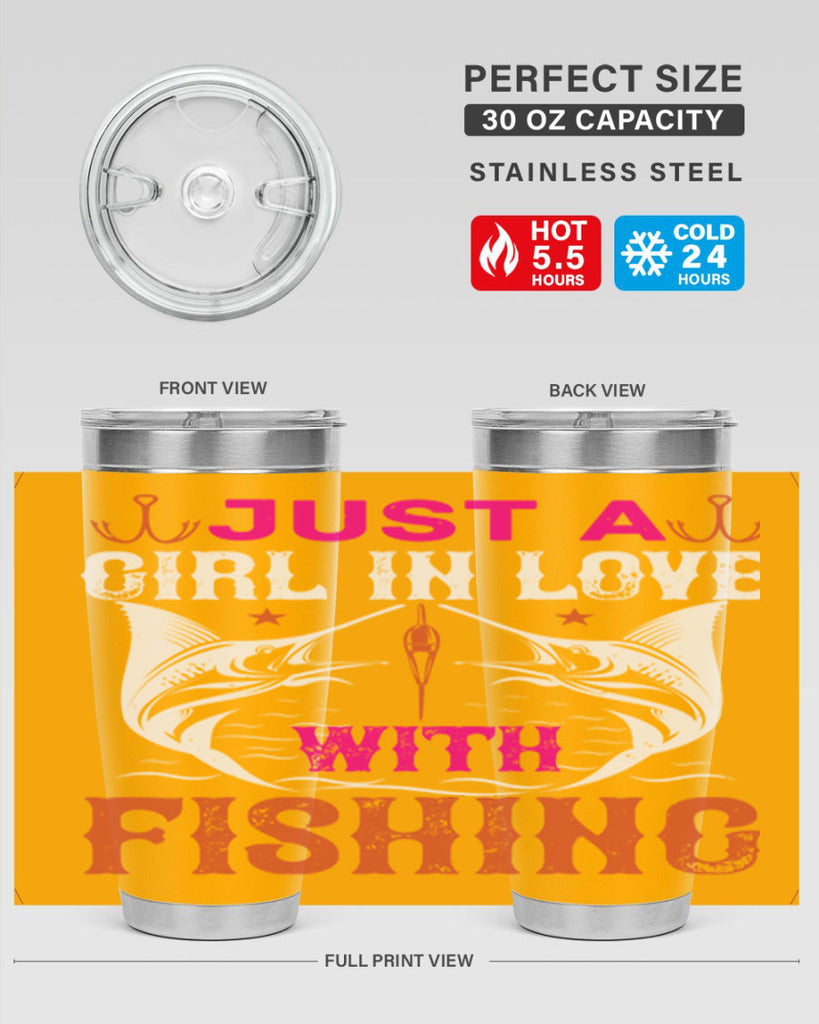 just a girl in love with fishing 73#- fishing- Tumbler