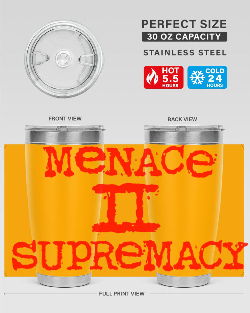 menace to supremacy 69#- black words phrases- Cotton Tank