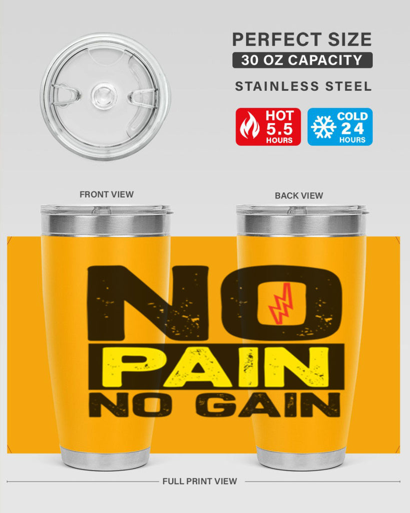 no pain no gain 5#- gym- Tumbler