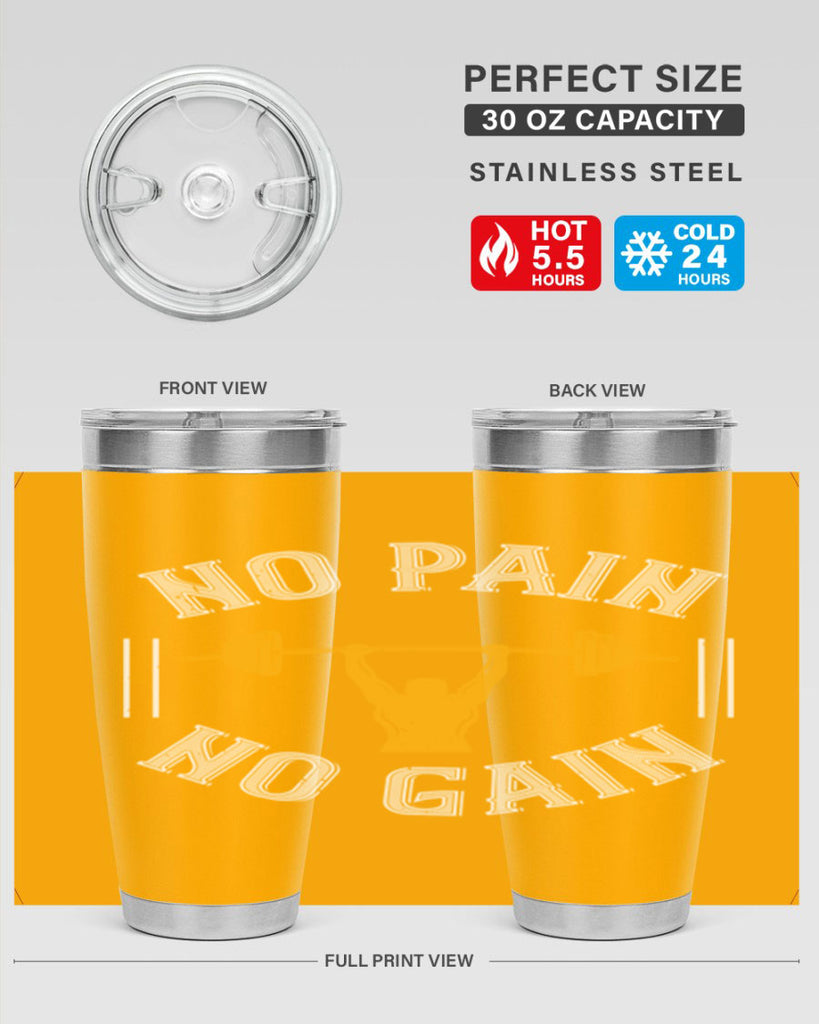 no pain no gain 81#- gym- Tumbler