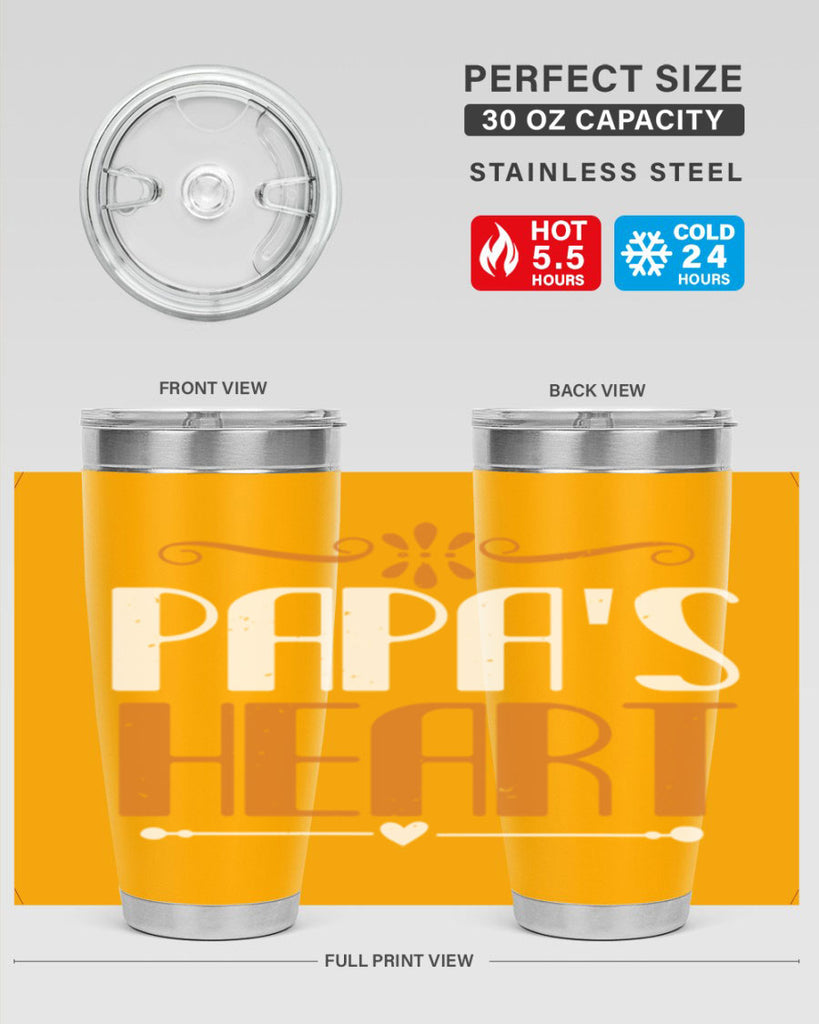 papas heart 13#- grandpa - papa- Tumbler