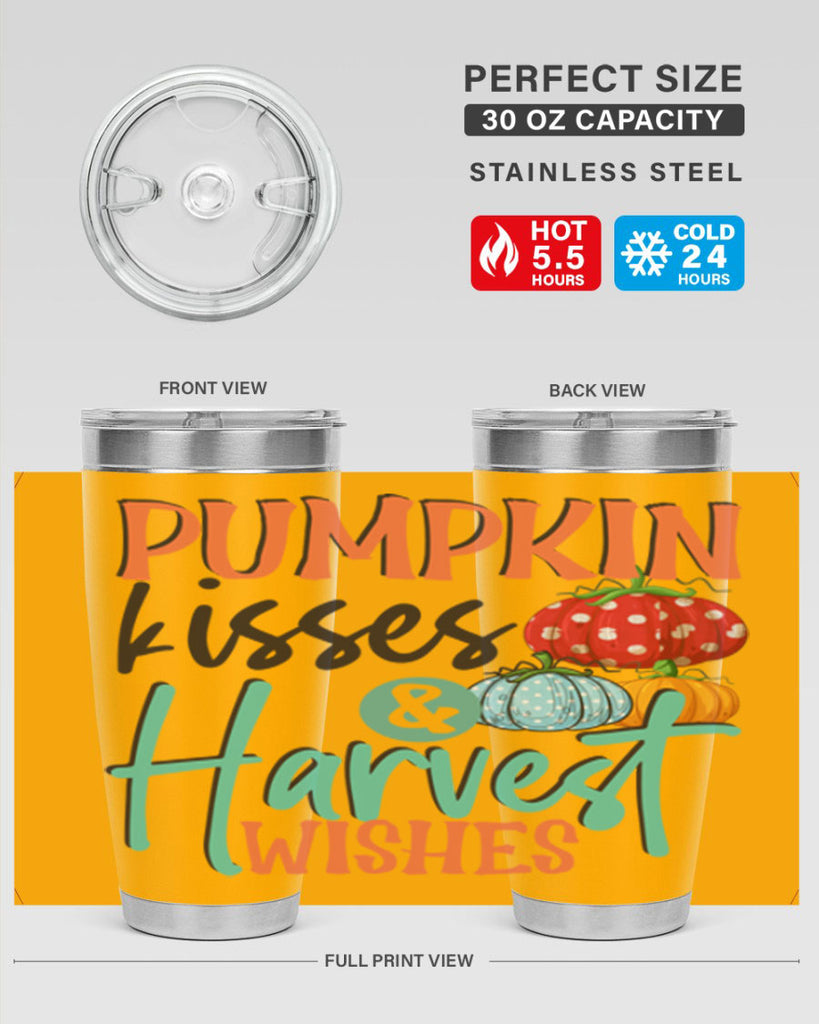 pumpkin kisses harvest wishes 526#- fall- Tumbler