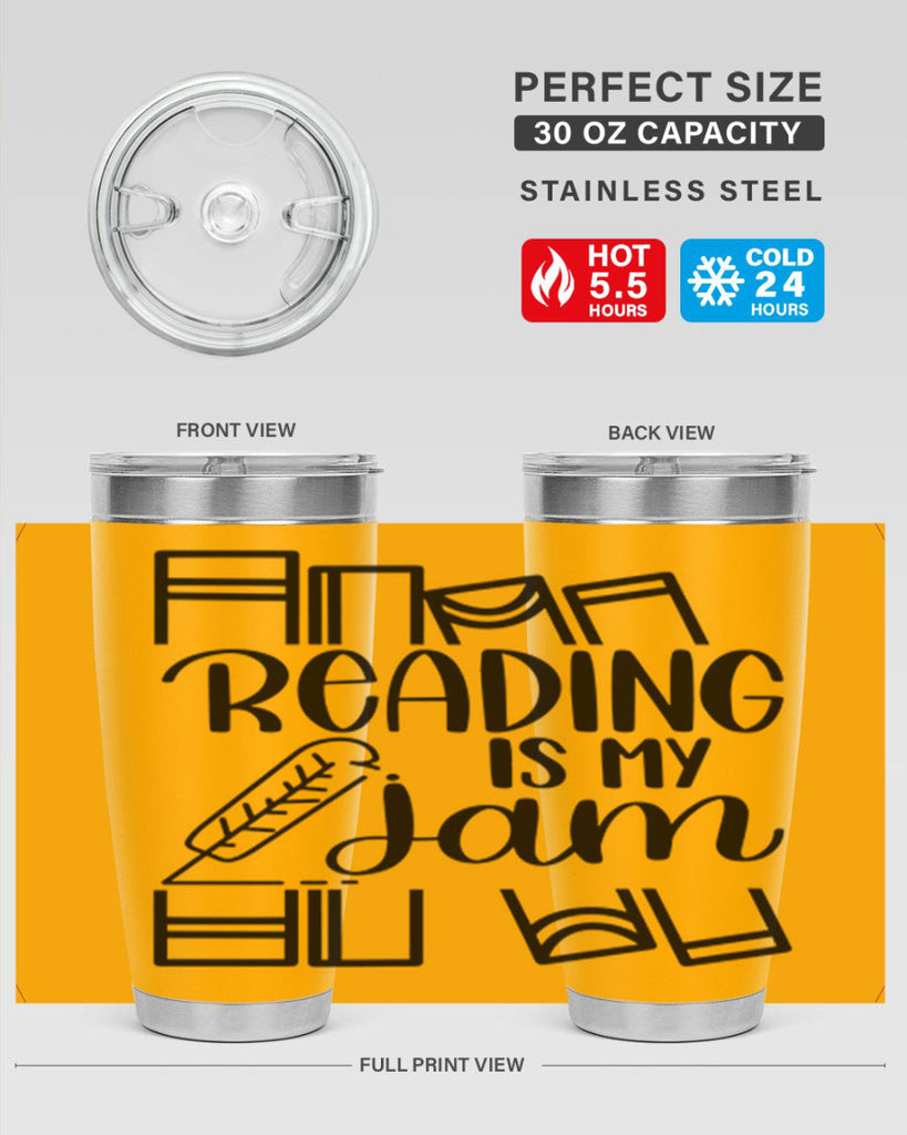 reading is my jam 29#- reading- Tumbler