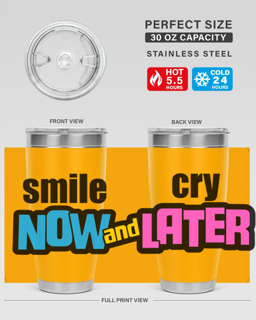 smile now and cry later 31#- black words phrases- Cotton Tank