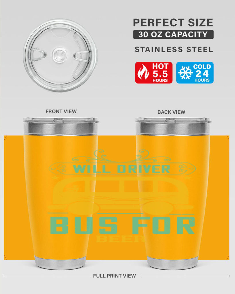 will driver bus for beer Style 6#- bus driver- tumbler