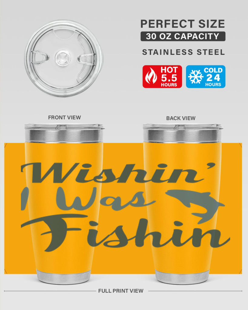 wishin i was fishin 13#- fishing- Tumbler