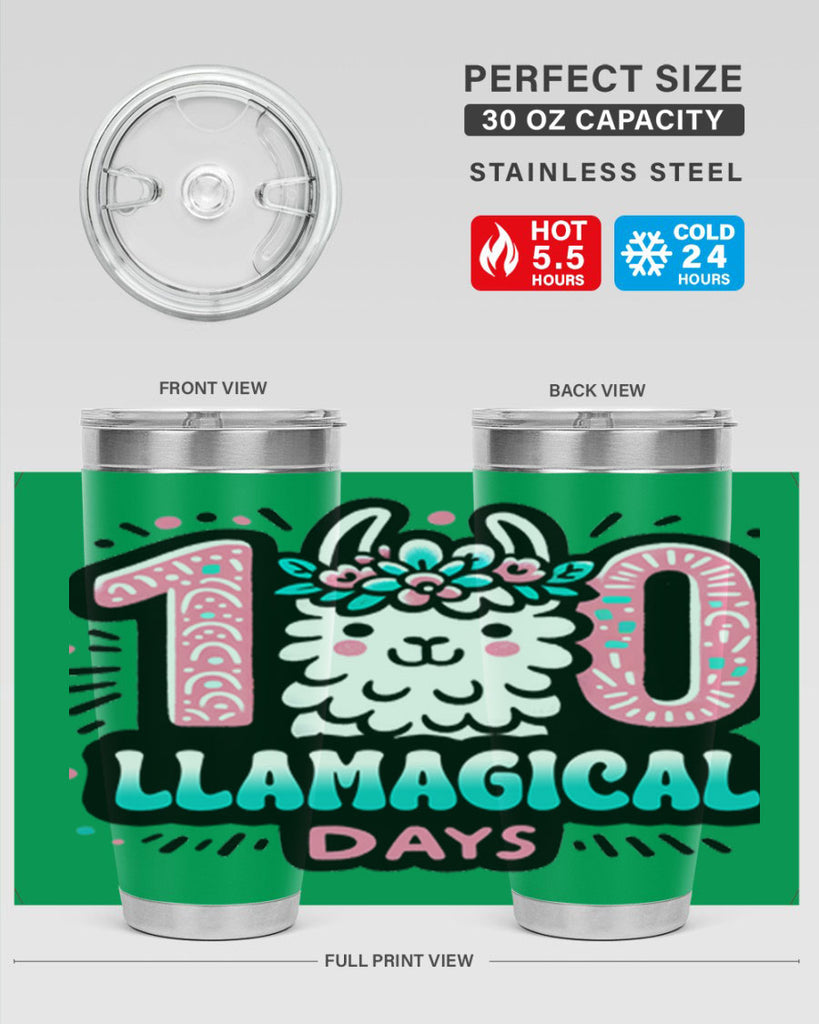 100 Llamagical Days Sublimation 35#- 100 days of school- Tumbler