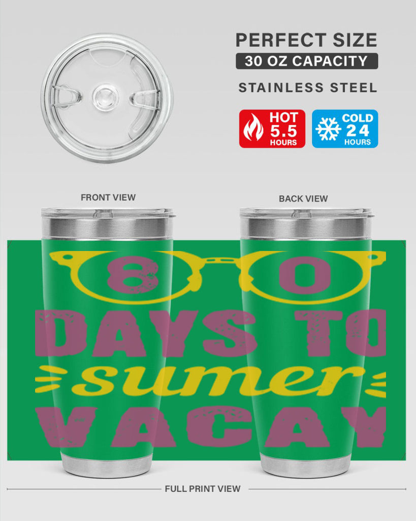 8 days to sumer vacay 1#- 100 days of school- Tumbler