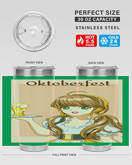 A beautiful girl with beer happy at celebrating the oktoberfest 87#- anime- Tumbler