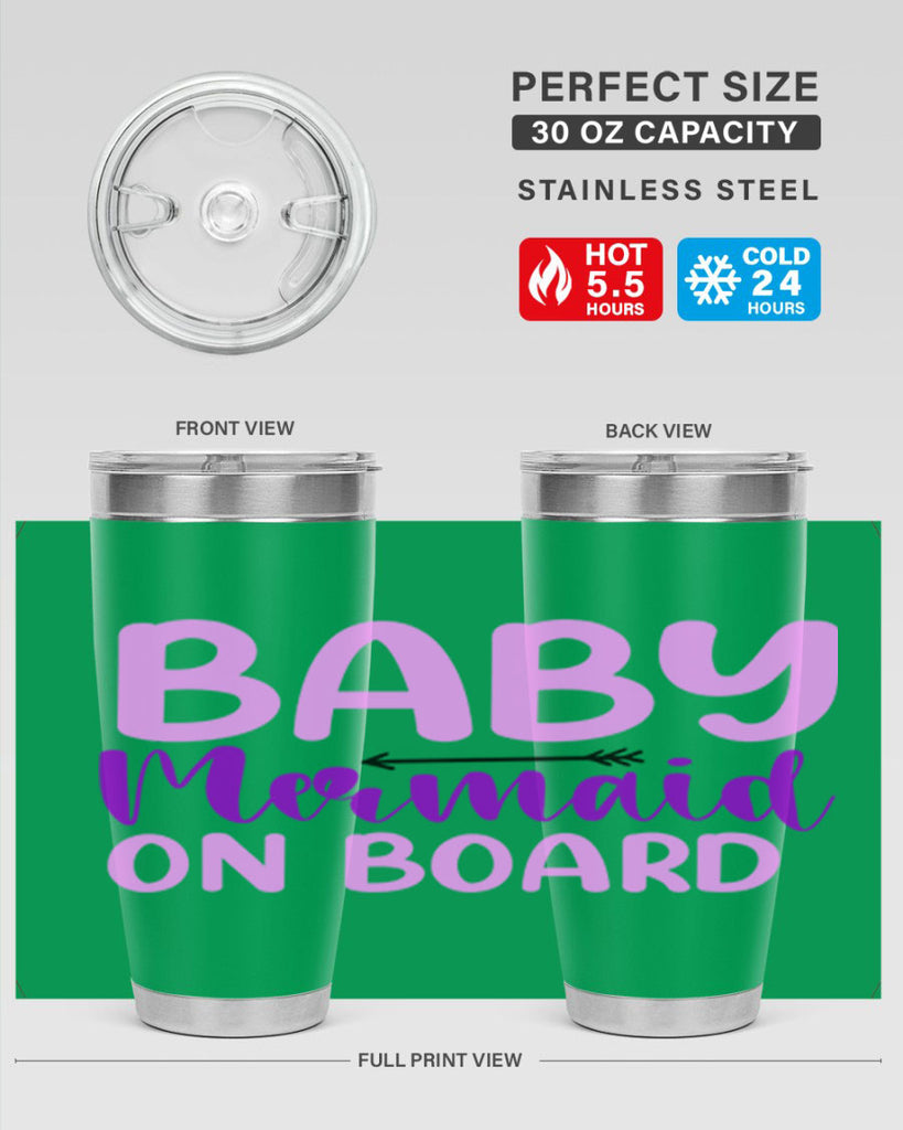 Baby Mermaid On Board 23#- mermaid- Tumbler