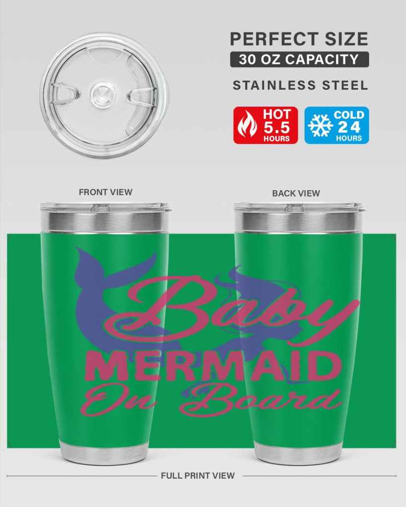 Baby Mermaid On Board 24#- mermaid- Tumbler