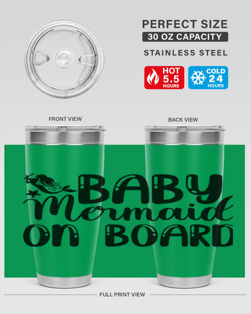 Baby Mermaid on Board 35#- mermaid- Tumbler