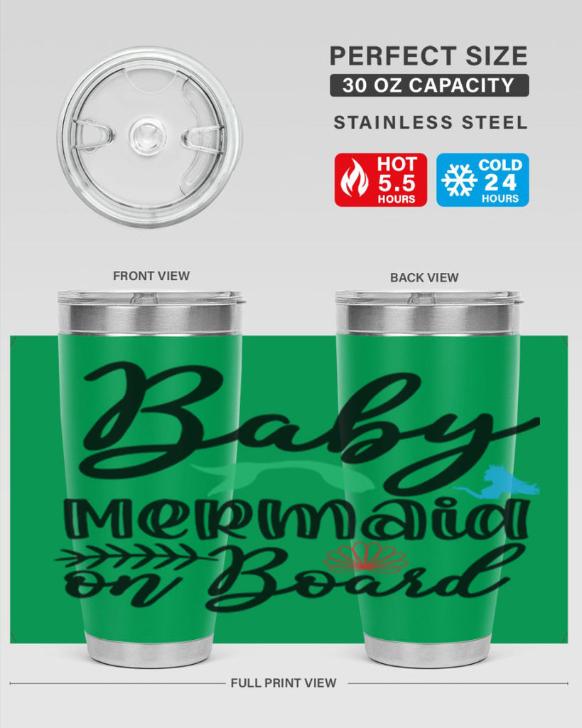 Baby Mermaid on Board 38#- mermaid- Tumbler