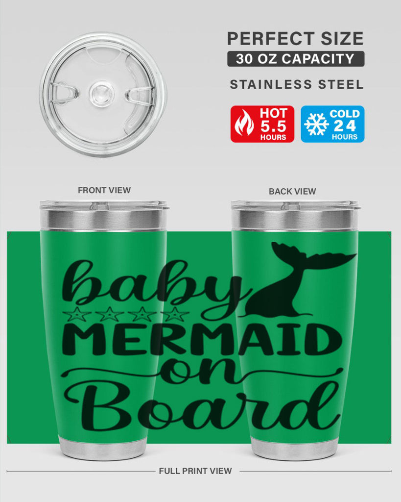 Baby mermaid on board 36#- mermaid- Tumbler