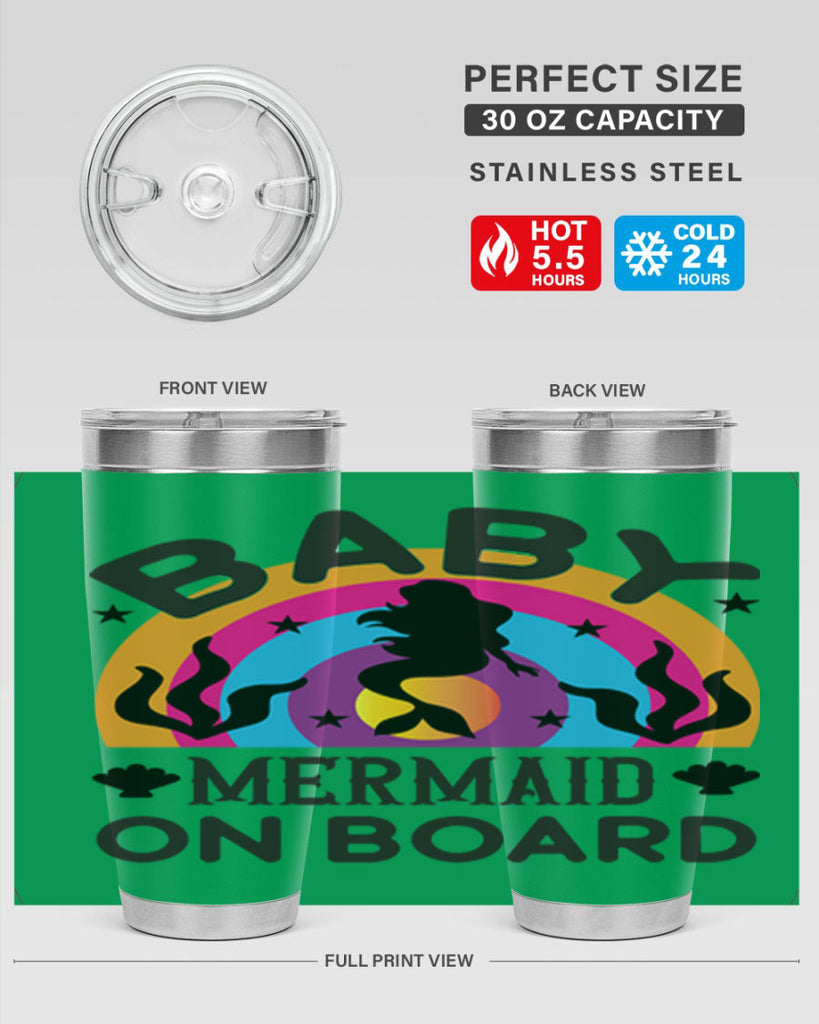 Baby mermaid on board 37#- mermaid- Tumbler