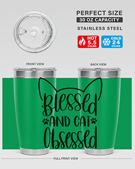 Blessed And Cat Obsessed Style 79#- cat- Tumbler