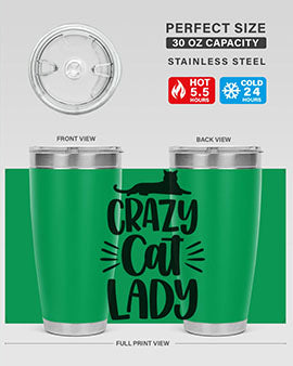 Crazy Cat Lady Style 92#- cat- Tumbler